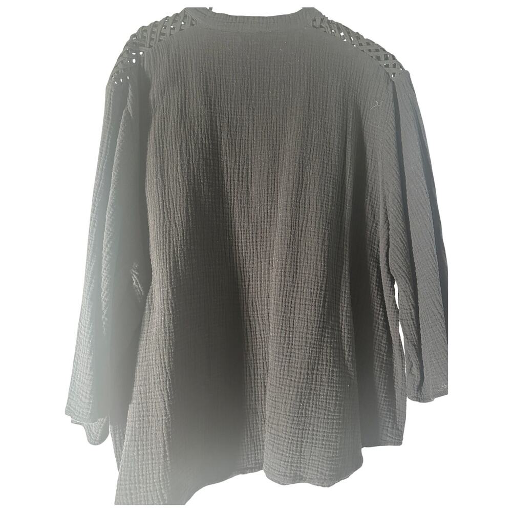 Cynthia Rowley Women's Black Textured Top - Size 3X - Picture 4 of 8